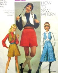 8921 70 CUTE PANTSKIRT CULOTTES LENGTHS, VEST PATTERN 10,14